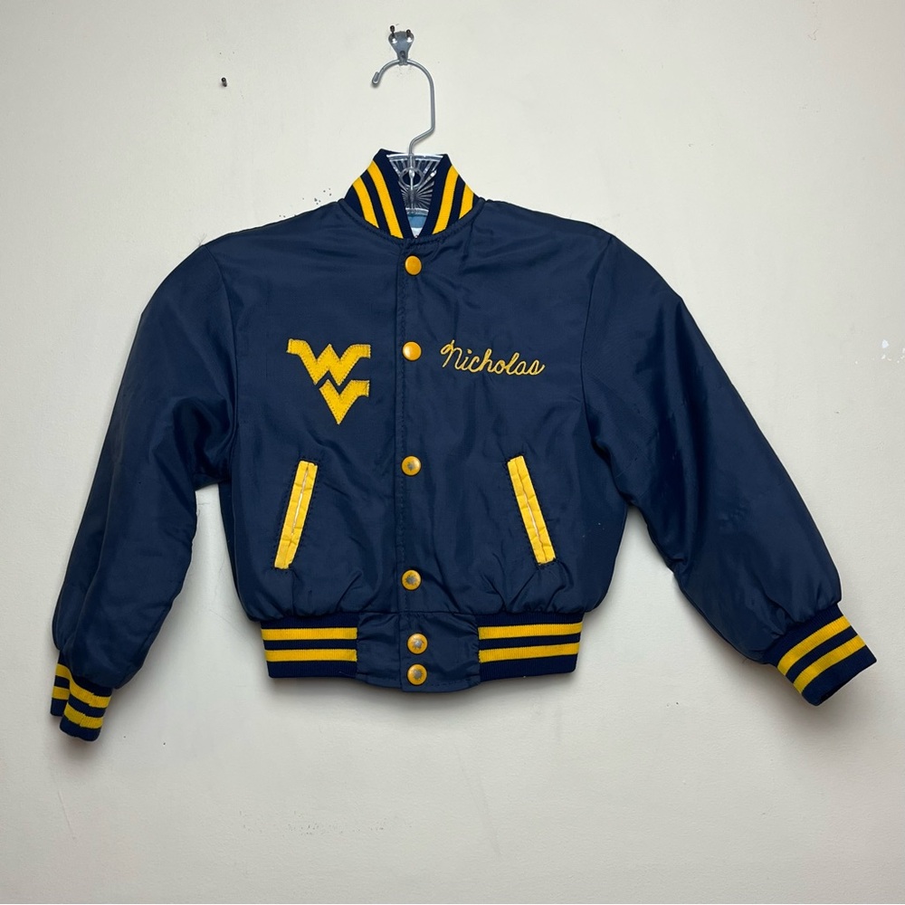 VTG West Virginia University Mountaineers‎ 6 Satin Bomber Stadium Jacket WVU